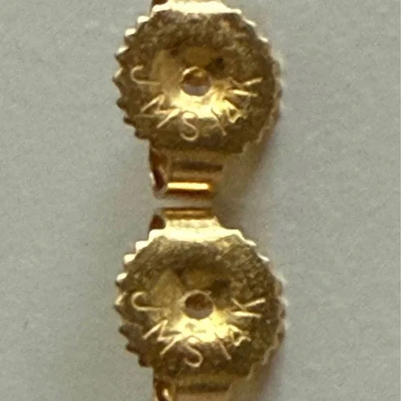 Vintage JMS 14k gold emerald earrings and necklace set - Picture 4 of 5